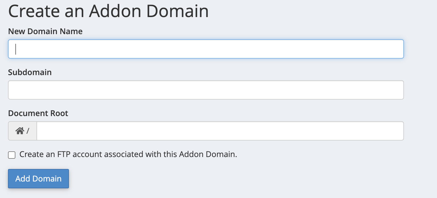 How to create an online store - Step 1J - Create Addon Domain